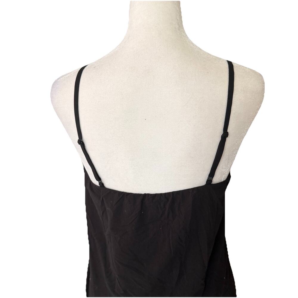 WHBM Womens Large Cami Vneck Tank Top Spaghetti Strap Black Solid Forme - Picture 7 of 7